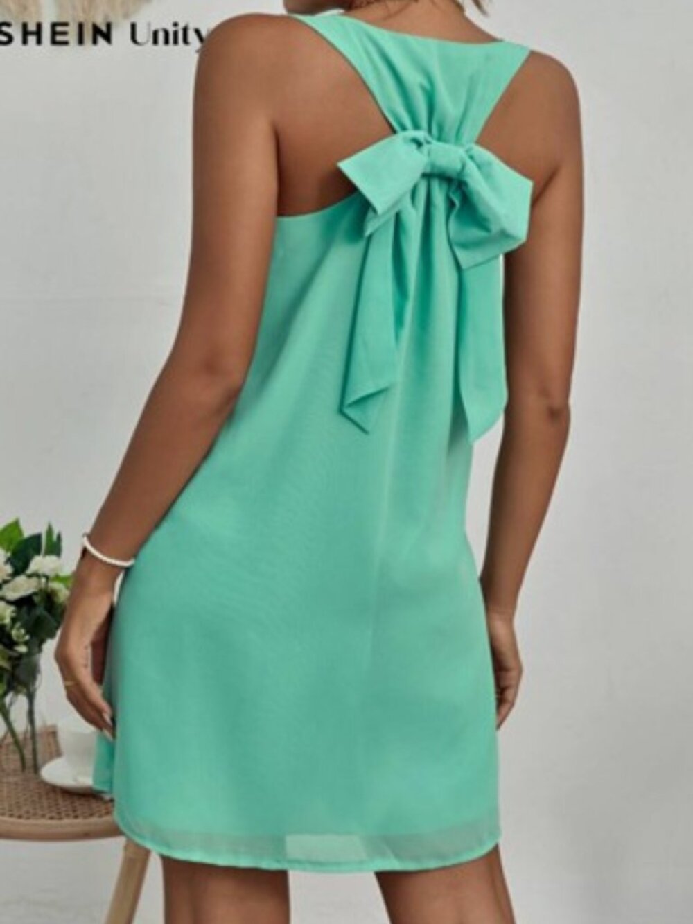 NWOT Shein Tie Back Chiffon Tank Dress - Size Small